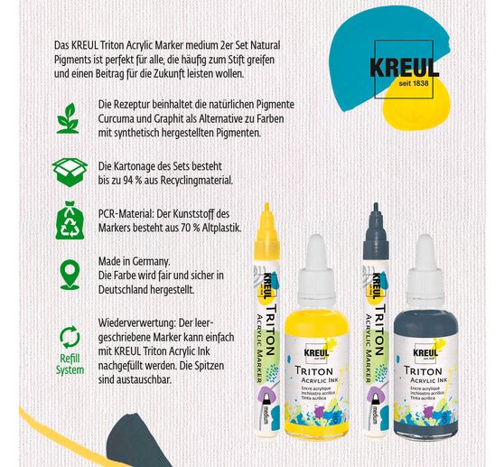 KREUL Triton acrylic marker medium "Natural Pigments"